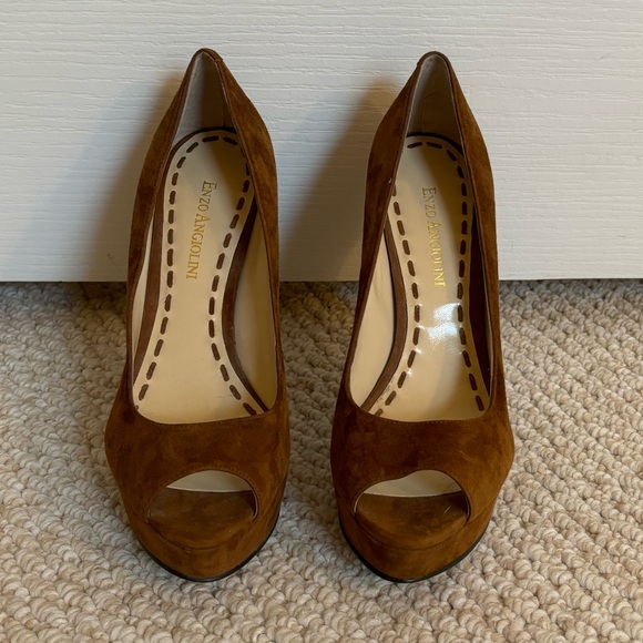 ENZO ANGIOLINI Sully Heel in Brown Suede and Leather - Picture 4 of 9